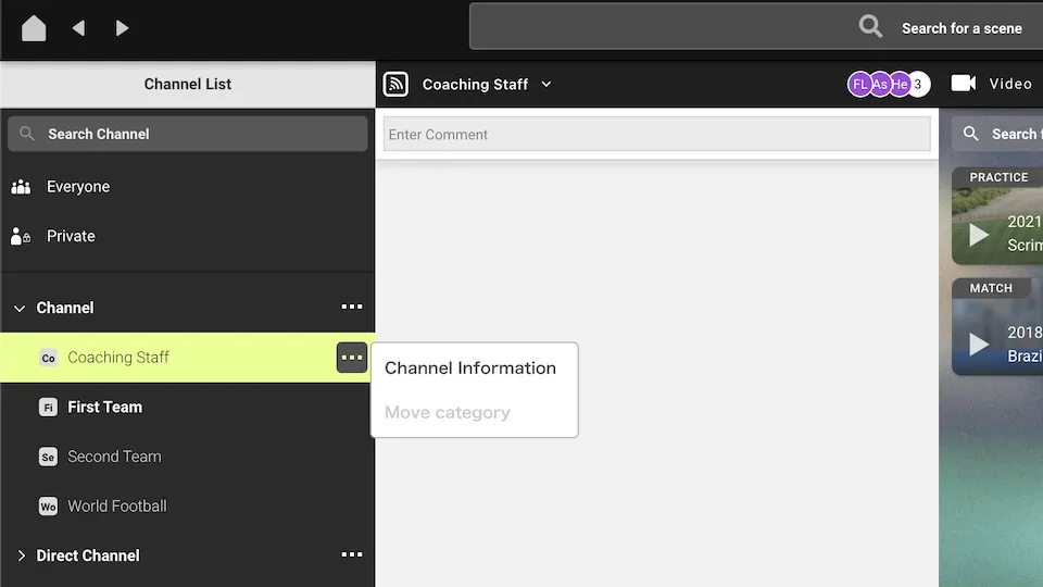 Screenshot: Channels
