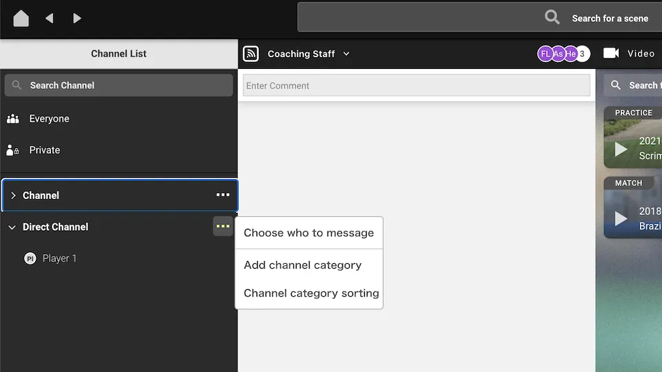 Screenshot for step 1: Create direct channel