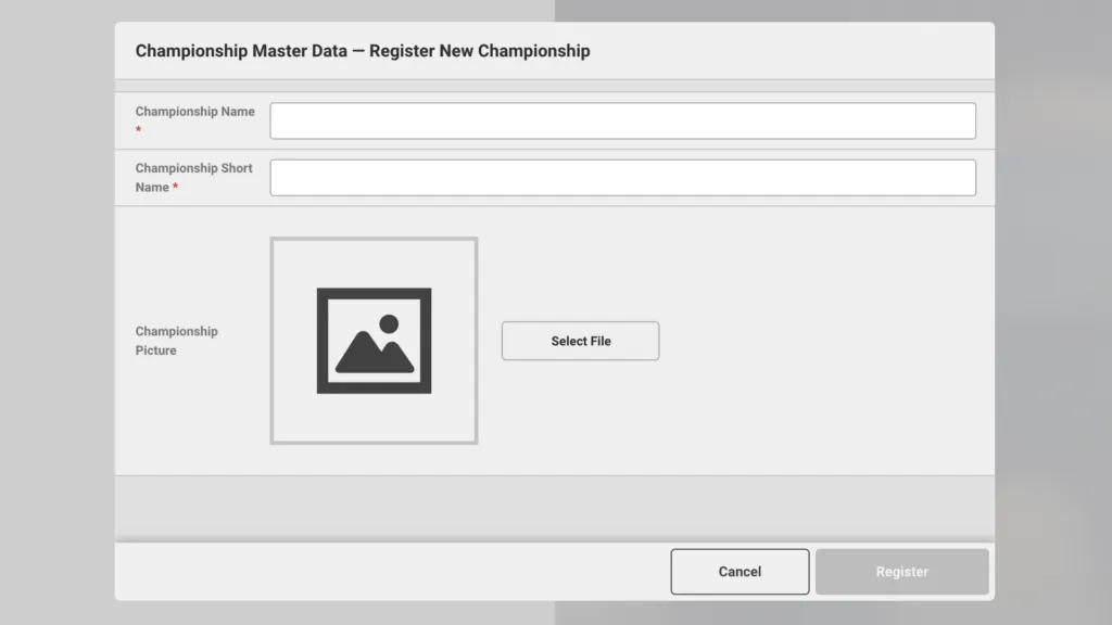 Screenshot for step 3: New competition