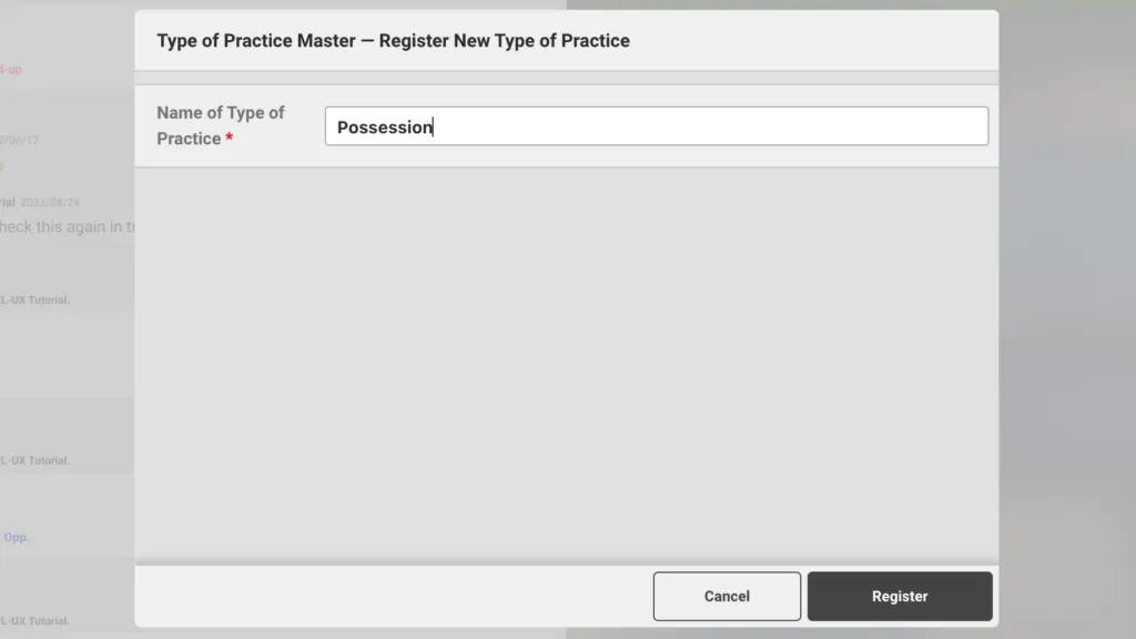 Screenshot for step 3: Training type details