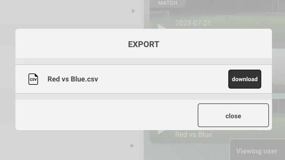 Screenshot for step 2: Export the CSV file