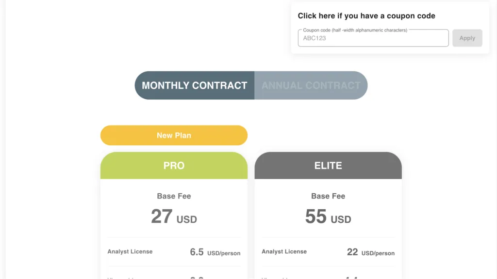 Screenshot for step 3: Select a plan