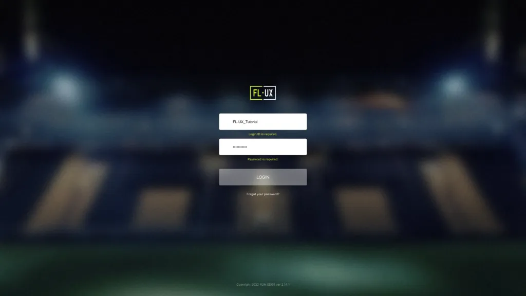 Screenshot for step 6: Log in and start using FL-UX!