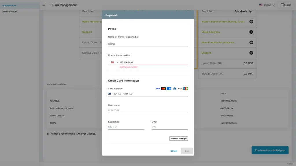 Screenshot for step 5: Fill out the payment form