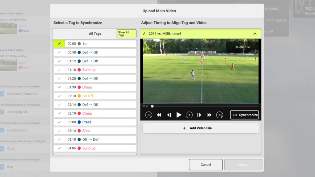 Screenshot for step 5: Sync video and tag
