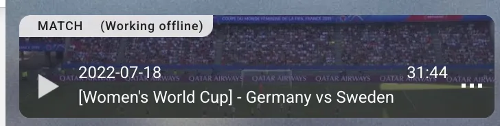 Screenshot: a match ready for offline analysis