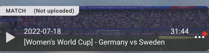 Screenshot for step 2: a match marked Not uploaded with a red dot