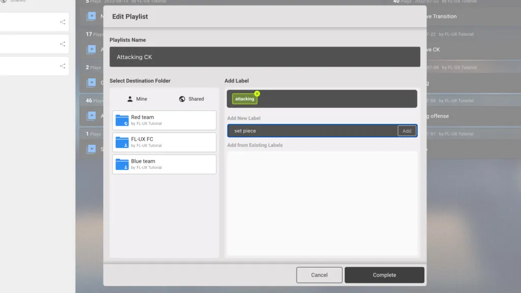 Screenshot for step 3: Add labels