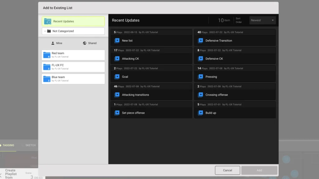 Screenshot for step 2: Select playlist