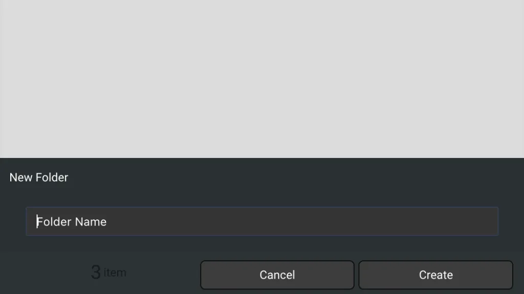 Screenshot for step 2: New folder