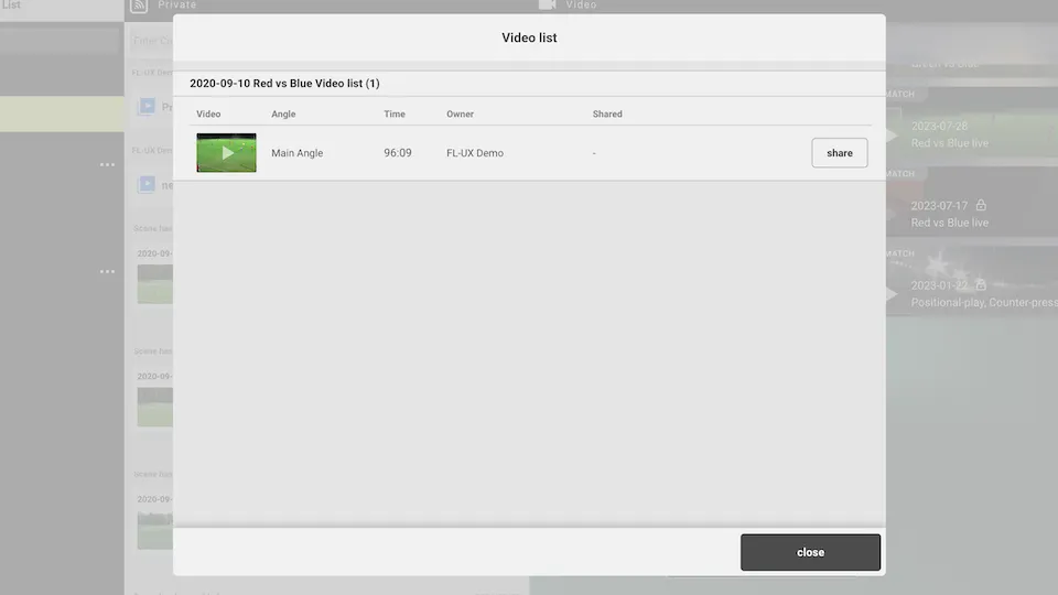 Screenshot for step 2: Select Video Angles to Share