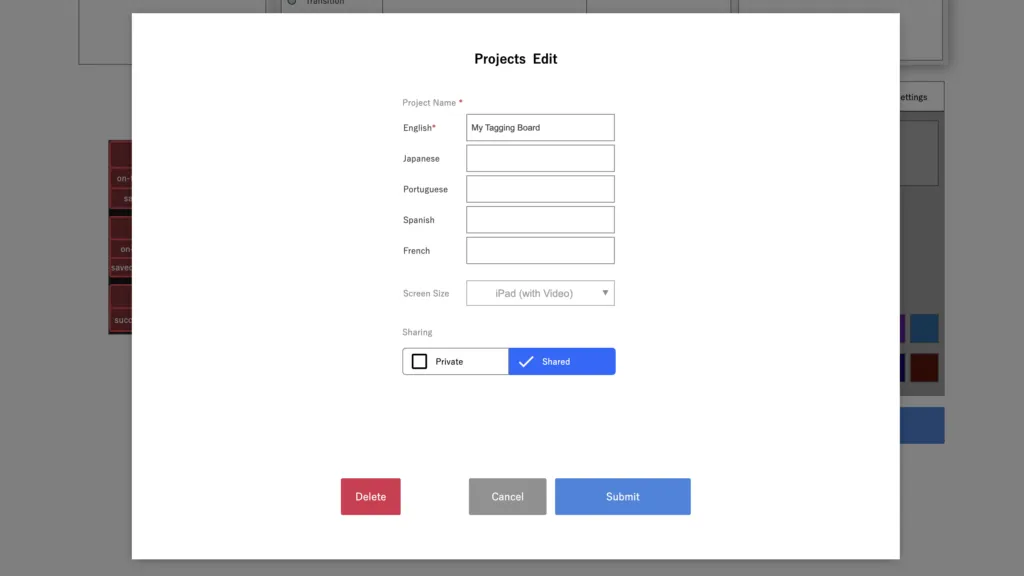 Screenshot for step 3: Create project
