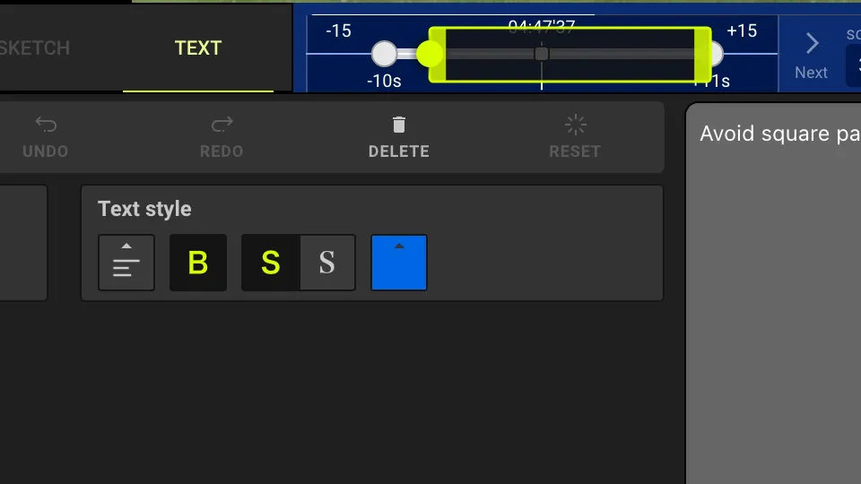 Screenshot: Caption Text