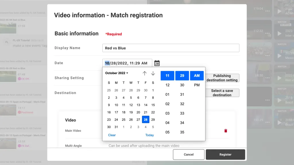 Screenshot for step 2: Display name and date