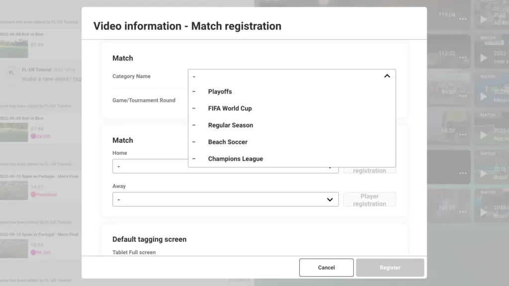 Screenshot for step 6: Match category