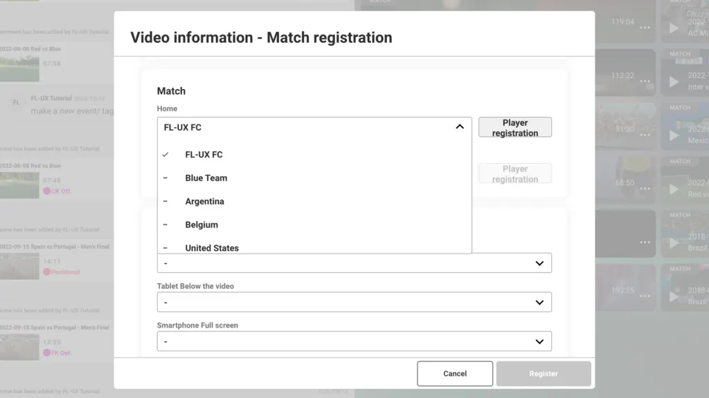 Screenshot for step 7: Home-Away teams