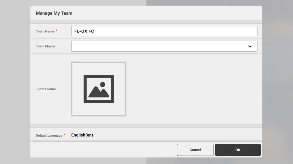 Screenshot for step 1: Go to manage my team