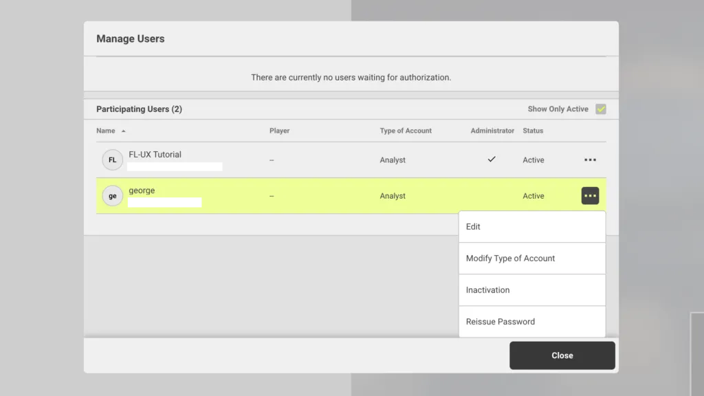 Screenshot for step 1: Go to user management